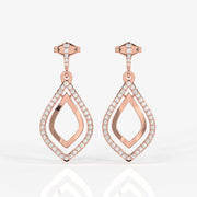 Shop Caratbazaar Luxe Petal Lab Grown Danglers 14k Gold Earrings