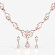 Shop Caratbazaar Round Cut Moissanite Diamond Sterling Silver Necklace & Earrings