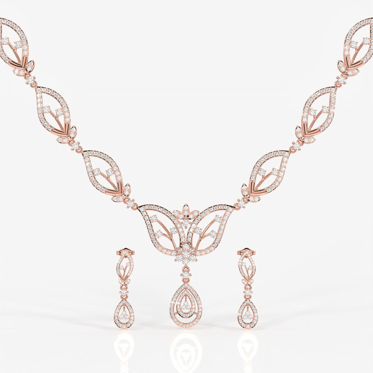 Shop Caratbazaar Round Cut Moissanite Diamond Sterling Silver Necklace & Earrings