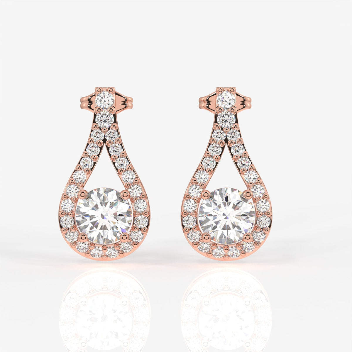 Shop Caratbazaar Twilight Sparkle Lab Grown Drop 14k Gold Earrings