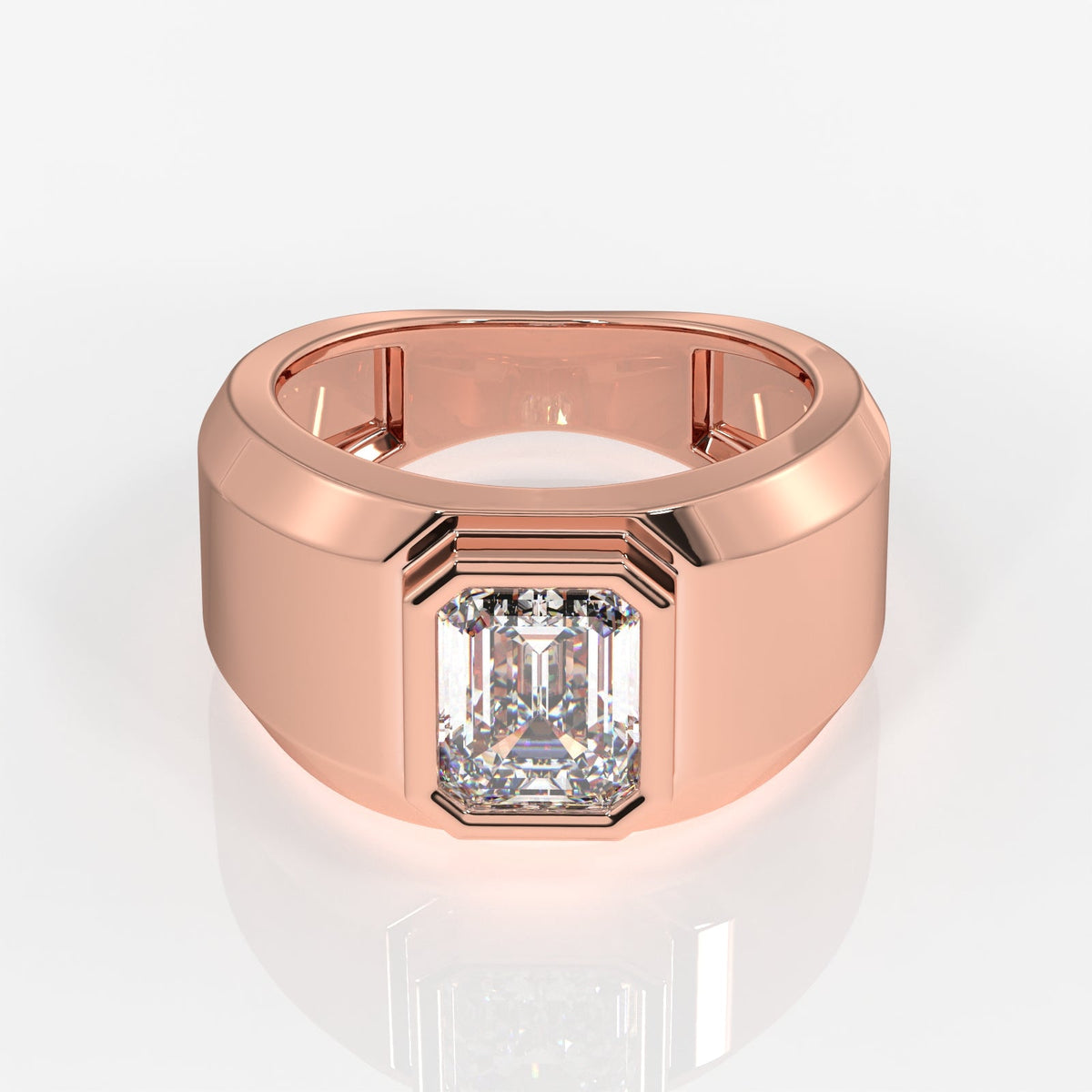 Shop Caratbazaar Ultimate Prestige Lab Grown Diamond Men's 14K Yellow Gold Ring