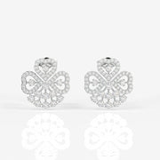Shop Clover Charm Moissanite Stud 14k Gold Earrings