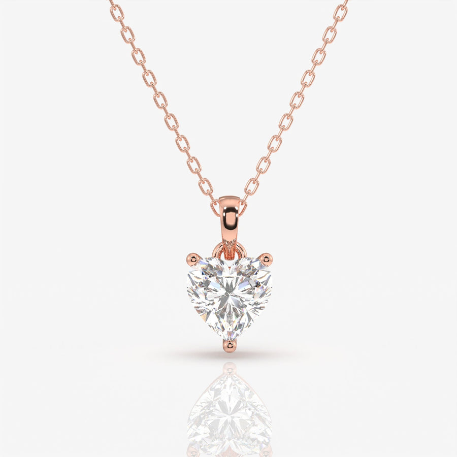 Shop Heart Cut Lab Grown Diamond Solitaire 14k Gold Pendant