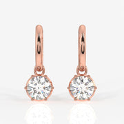 Shop Round Cut Lab Grown Diamond Dangle 14K Gold Earrings