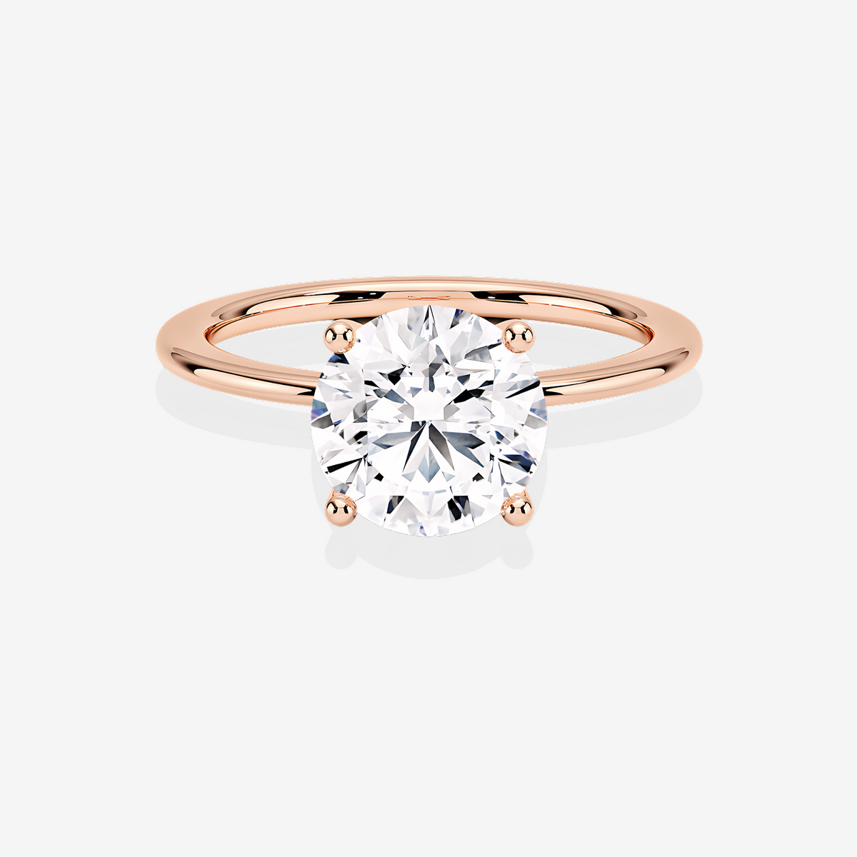 Shop Round Cut Moissanite Diamond Classic Solitaire Engagement Sterling Silver Ring
