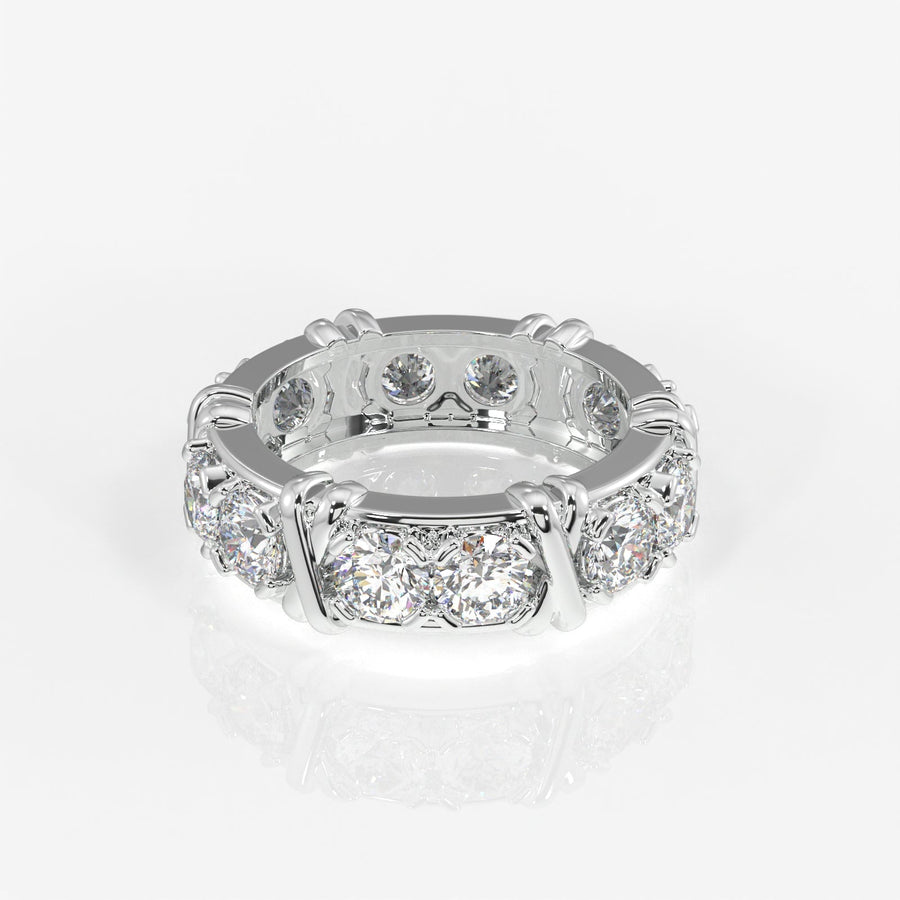 Shop Round Cut Moissanite Diamond Eternity Band 18K Gold Ring
