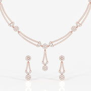 Shop Round Cut Moissanite Diamond Sterling Silver Necklace & Earrings Today