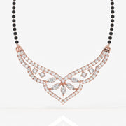 Round & Marquise Cut Moissanite Diamond Women's Sterling Silver Mangalsutra