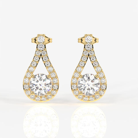 Twilight Sparkle Lab Grown Drop 14k Gold Earrings