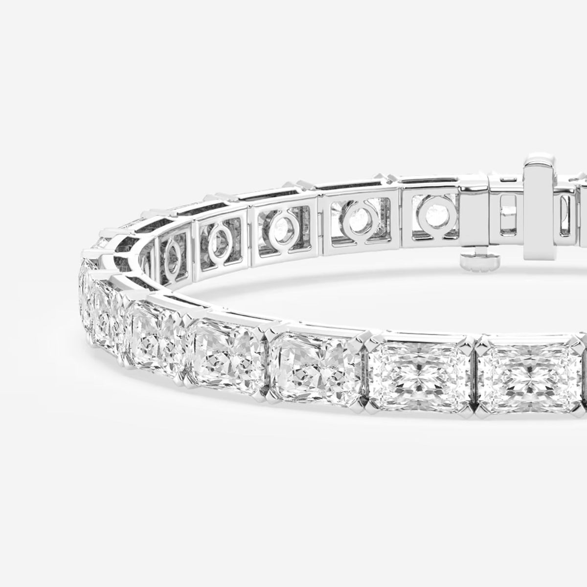 Radiant Cut Moissanite Diamond Tennis Sterling Silver Bracelet