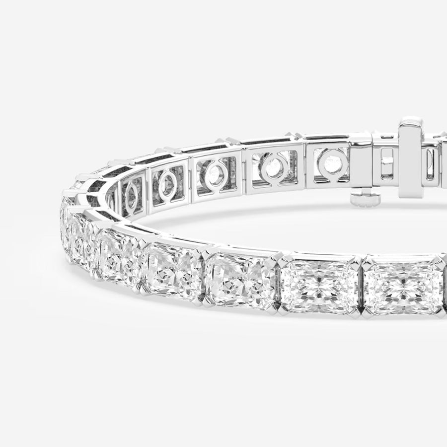 Radiant Cut Moissanite Diamond Tennis Sterling Silver Bracelet
