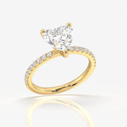 Heart Cut Moissanite Diamond Gold Ring