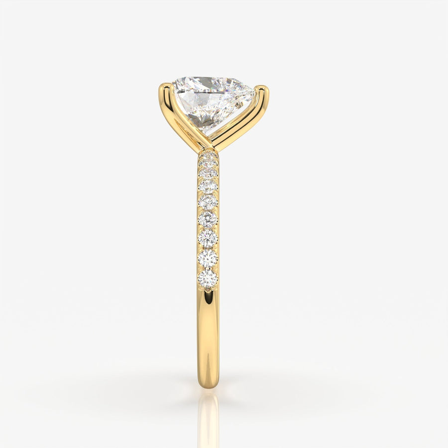 Heart Cut Moissanite Diamond Pave Sterling Silver Ring