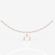 Round Cut Moissanite Diamond Wedding Sterling Silver Necklace