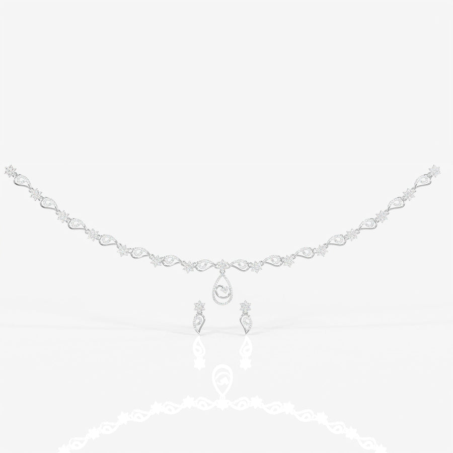Round Cut Moissanite Diamond Wedding Sterling Silver Necklace