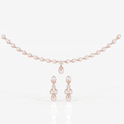 Round & Marquise Moissanite Diamond Wedding Sterling Silver Necklace